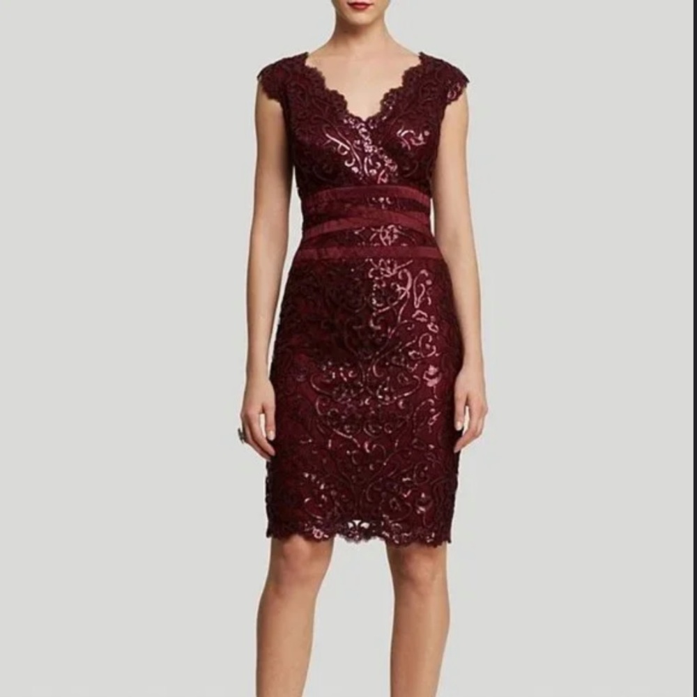 Tadashi Shoji burgundy dress nwot size 10